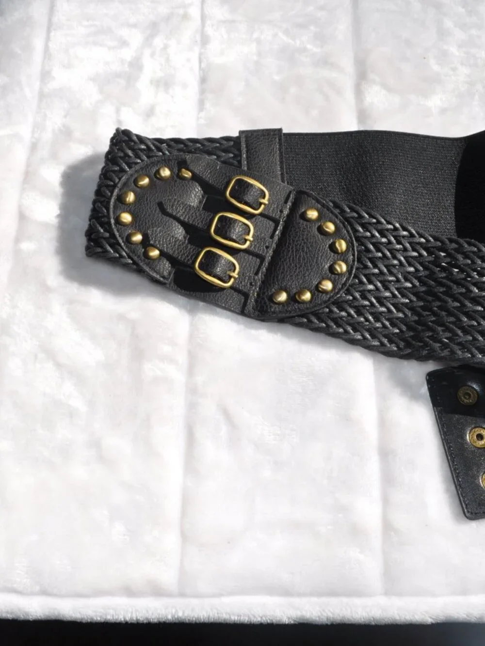 Women's Belt retro vintage Stretchy Cinch Belt 3 Inch Wide High Waist Horseshoe